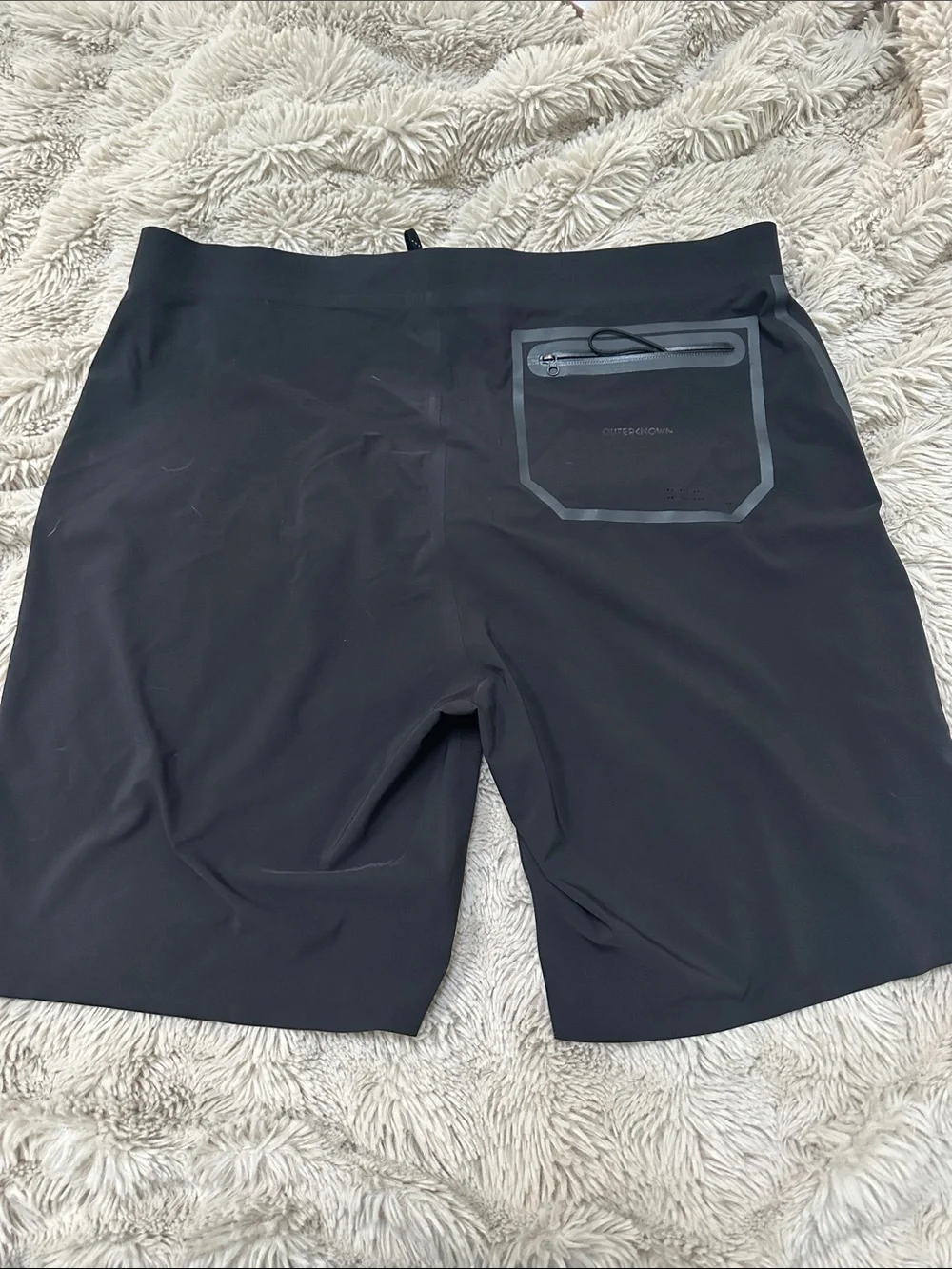 Outerknown Men's Black Boardshorts with Subtle Reflective Trim